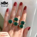 Carat Finger Ring Simple Styles Faux Emerald Gems Ring Bridal Jewelry Gift. 