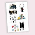 BTS Sticker Sheet Group Members Army Uncut. 