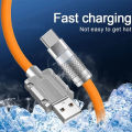 Universal 120W Liquid Silicon Fast Charging Data Cable, Micro USB/Type C, 6mm, For Samsung, Redmi, Oppo, Realme, OnePlus. 