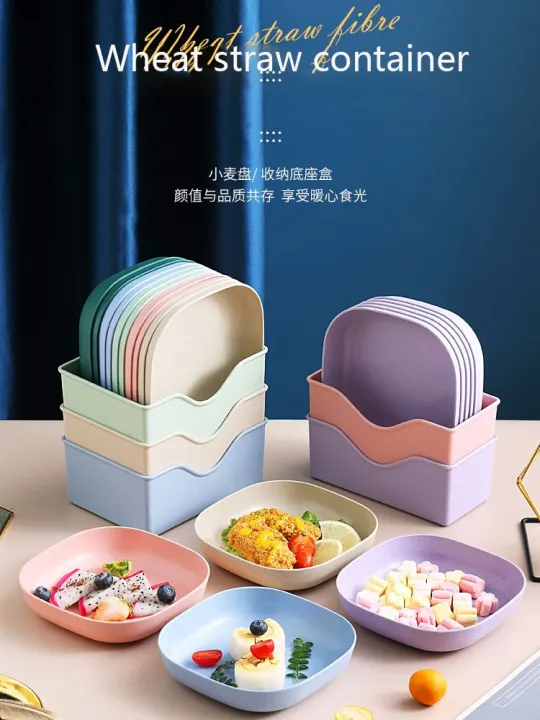Square%20Plastic%20Dinner%20Plate%20Set%20(Set%20of%2010%20Pcs)%20Colorful%20Snacks/Breakfast%20Plate%20(Multicolor)%20-%20Image%204