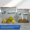 Reusable Plastic Zip Lock Freezer Bags Pack of 15 Medium Size 8.5 x 11 Inches BPA Free Food Storage. 