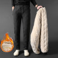 2022 Winter Men Lambswool Sweatpants Casual Fleece Warml Thicken Joggers Pants Water Proof Black Gray Male Thermal Trousers 7XL. 