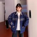 Jacket2022Summer Women'sinsKorean Style Letter Print Student Baseball Uniform Spring and Autumn Loose Long Sleeve Jacket Fashion. 