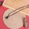 Natural Black Tourmaline Stone Necklace Crystal Black Tourmaline Pendant. 
