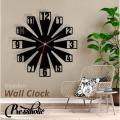 3d Numbering Wooden Wall Clock, 3D Modern Clock, Laser Cut Clock, Wall Clock. 