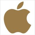 Car Sticker - Apple Logo Die Cut Vinyl Decal Sticker (4", Gold). 