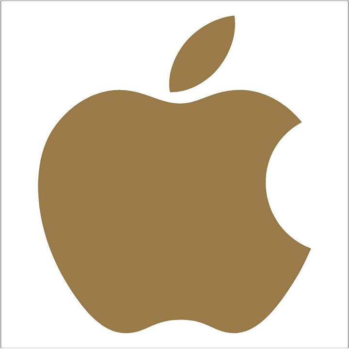 Car Sticker - Apple Logo Die Cut Vinyl Decal Sticker (4", Gold)