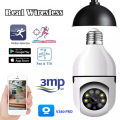 High tech 360 Rotate Auto Tracking 3MP  v380 pro Camera Light Bulb Wireless Wifi PTZ IP Cam Remote Viewing Security E27 Bulb Interface. 
