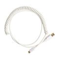 Coiled Cable Type C Wire Mechanical Keyboard for Poker 2 GH60,White. 