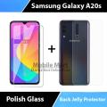 2-in-1 Combo Pack For Samsung Galaxy A20s - Tempered Glass, Back Hydrogel Film. 