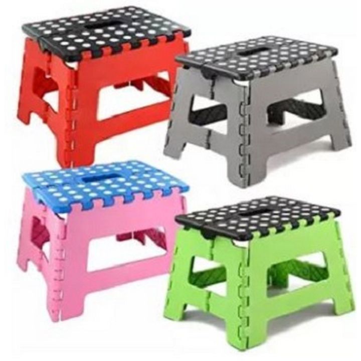 Folding Home Kids Children Plastic Step Stool Portable Folding Chair ...