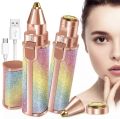 USB Rechargeable 2 in 1 Facial Hair Remover and Eyebrow Trimmer Pocket Size Painless Face Hair Removing Machine Flawless Brows Eyebrow Hair Remover Machine Pen Electric Shaver For Women. 