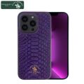 Santa Barbara Polo & Racquet Club ® Elegant Knights Series Genuine Leather Back Case Cover for Apple iPhone 14 Pro Max. 
