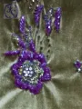 Attractive Mehndi Colour Shaded Velvet Suit. 