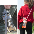 Cille 2000ml Motivational Water Bottle With Double Straw, 2L Drinking Water Bottle With Double Mouth For Girls And Gym With Handle, Portable Water Bottle For School, Outdoor Sports, BPA Free Grade Plastic Leak Proof Travel Water Bottles. 