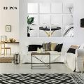 9pcs DIY Square Mirror Tile Wall Sticker Self Adhesive Room Decor for Modern Art. 