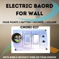 Electric Extension Board Wall Mount | High-Quality PVC Box & Fiber Sheet | Piano Switch Sockets (4 Points) | Durable, Safe Power Outlet for Home & Office | Efficient & Reliable Power Supply with Compact Design. 