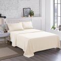 Apricot 100% High Quality Fine Soft Rich Cotton 3PCS Flat Bedsheet In Dyed Colors King Size. 