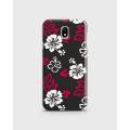 Samsung J3 Pro 2017  Cover 3D Hard Case Red &White Flowers - 1Cover2148. 