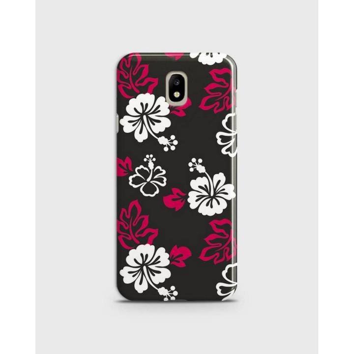 Samsung J3 Pro 2017  Cover 3D Hard Case Red &White Flowers - 1Cover2148