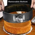 Premium Quality Non stick Cake Pan 18/20/22 CM Springform Pan Non-stick Bakeware Cheesecake Pan with Removable Bottom Leakproof Round Cake Pan for Baker & Baking Cake Pan Round Baking Pan Cakepan Cake Baking Tool Round Shape Cake Non Stick Lockable. 