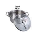 Alpha Stainless Steel Daikchi Casserole Handi - Heavy Weight Double Bottom Pot. 