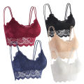 Yingbao Lace crop tops bralette for Women Teen Girl Sleeveless Ladies Sleep Night Plain Tank Camisole Vest Bra Tops White Black Red. 