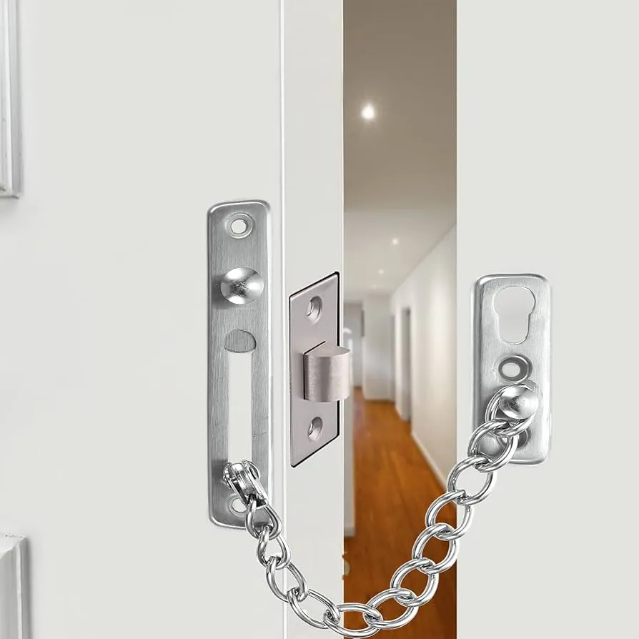 Windfall Door Chain Lock Heavy Duty Chain Door Lock As Secondary Door Chain Guard For Security - View #11