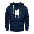 Navy Blue Latest Stylish  BTS Bangtan Boys Design Printed  Hooded Hoodies  Pullover Sweatshirts. 