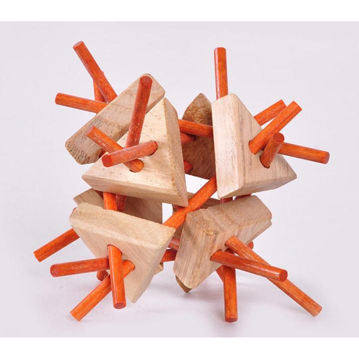 12-piece Sticks 3D Wooden Interlocking Brain Teaser Puzzles Desk Office Game Toy For Adults Kids Best Gifts