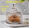 Elegant Imported Crystal Glass Candy Jar/Sweets Transparent Crystal Glass Pot/ Multipurpose Crystal Glass Jar (with Lid). 