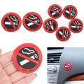 4 Pics Car No Smoking Rubber Signs Sticker - No Smoking Rubber Warning Logo. 