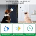 Dog Doorbell for Toilet Training, IP65 Waterproof Wireless Dog Bell, 2 Transmitters & 1 Receiver, LED Flash, 20 Melodies, 5 Volume Levels, 950ft Range (White, 1 Receiver, 2 Touch Buttons). 