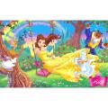 Size: 2 X 1.3 Feet- Disney Princess Belle Swing Flying In Sky With Beast Floral Cartoon Scenery Self Adhesive Skin and Wall Sticker for Bedroom, Girls, Kids, Decor Decoration Lovers  - Printed Multi Color. 