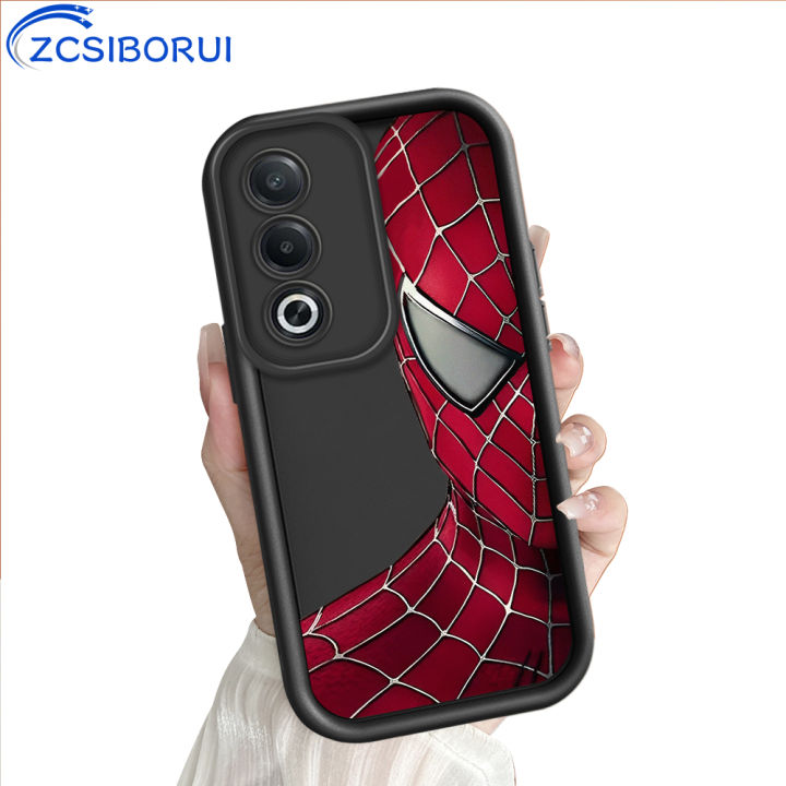 ZCSIBORUI for OPPO A3x 4G 5G A3 Pro Back Cover Spider-Man Pattern Soft Camera Protection Rubber Square Ladder Phone Case