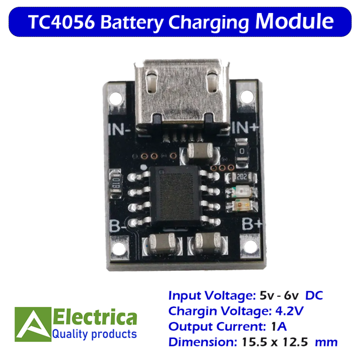 TC4056%20TC4056A%20Single%20Cell%2018650%20Lithium%20Battery%20Charger%20Module%201A%204.2V%20Micro%20USB%20Power%20Supply%20Board%20New%20Small%20Version%20by%20electrica%20-%20Image%202