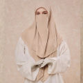 Marhaba Hijab - Women Premium Luxury Chiffon Georgette Square Scarf/Hijab with Half Niqab Patti Set - Soft and Lightweight- Suitable for All Seasons. 