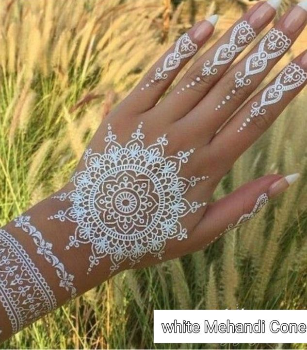 Instant%20White%20Henna%20Cone%20white%20Mehandi%20Cone%20Temporary%20Tattoo%20Body%20Art%20without%20Chemical%20Bridal%20Mehandi%20Cones%20Party%20&%20Bridle%20-%20Image%204