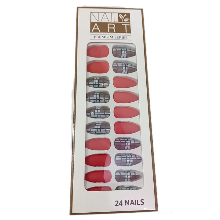 Nails For Girls | Fancy Nail Art Design 24 PCS Nails | Nails For Women | Nails For Girls| Nails For Kids | Artificial Nails(gift 1 nail glue)