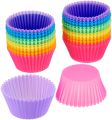 PACK OF 6 Silicone Baking Cups Reusable Muffin Liners Non-Stick Cup Cake Molds Set Cupcake Silicone Liner Standard Size Silicone Cupcake Holder Reusable Cupcake Liners Bpa Free. 