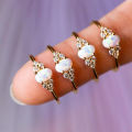 ROXI Fashion Fine Jewelry Rings Luxury Personalized Vintage Gold Plated S925 Sterling Silver SizeNew 925 Jade Opal Gold Ring. 