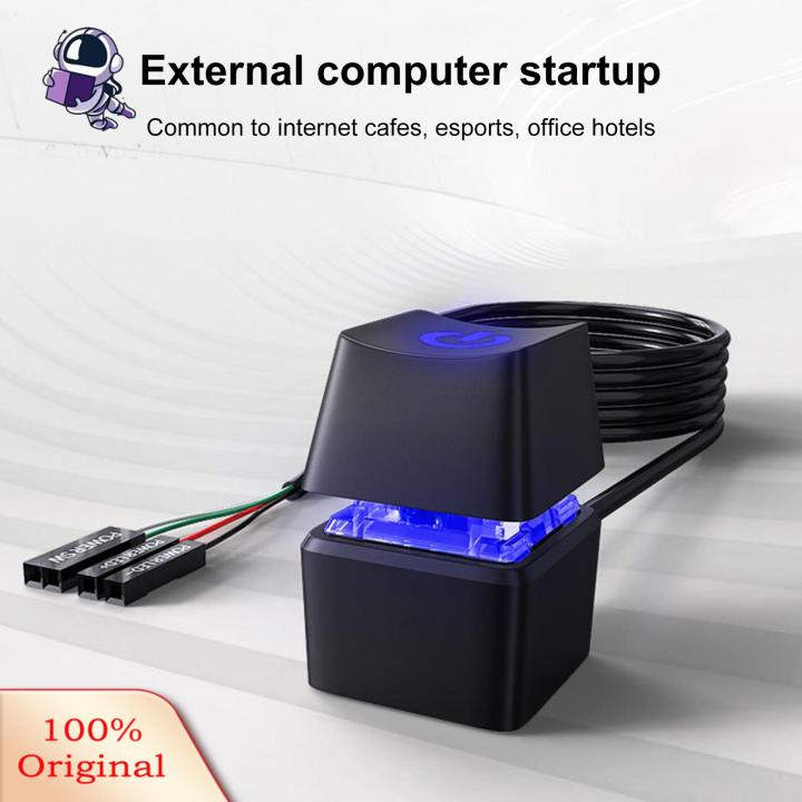 Fast Installation Power Button Vibrant Led Lights Computer Power Button Switch Cable for Desktop Pc Enhance Gaming Setup with Colorful External Power Control Easy to Install Use