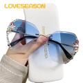 Anti-uv Glasses Stylish Rhinestone Sunglasses for Women Uv Protection Hip Hop Eye Wear for Outdoor Activities Trendy Transparent Shades with Bling Decor Lightweight Comfortable Summer Sunglasses. 