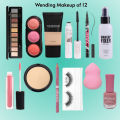 12 Wending Makeup Deals Foundation + Eyeshadow+ Fixer + Blusher+ Gloss. 