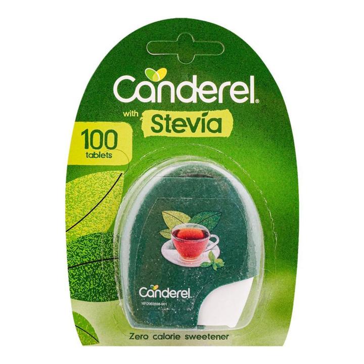 Canderel With Stevia Tablets, 100 Tablets Pocket Dispenser