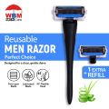 𝐖𝐁𝐌 Ultra Shaving Razor For Men with 5 Super Blades | Replaceable & Flexible Upto 45 Degree with Extra Refill Blade (Any Random Color). 