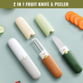 Stainless Steel 2 in 1 Fruit cutting Knife with Peeler For Peeling and Cutting, Outdoor Picnic Tool, Kitchen Gadget. 