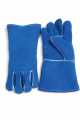 Blue Leather Welding Gloves | Heat-Resistant PPE Safety Gloves for Heavy-Duty Industrial Work. 