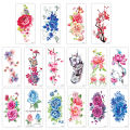 JM 3D Rose Flower Tattoo Stickers Waterproof Temporary Women Summer Arm Shoulder Flowers Stickers. 