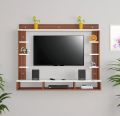 Wall Mount Engineered Wood TV Entertainment Unit/Tv Rack Set to Box Stand with Wall Shelves for Living Room Flowery Wenge Finish (Ideal for up to 32"). 